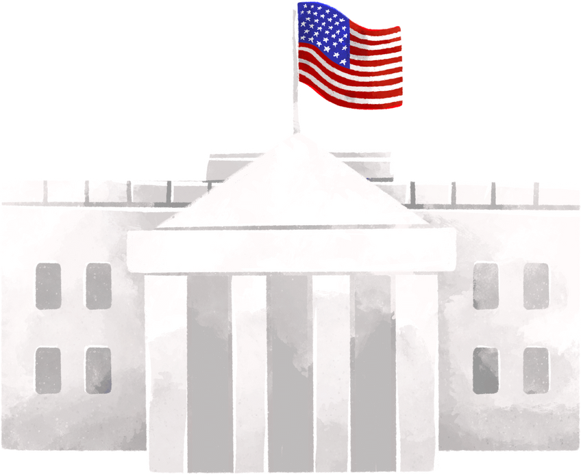 The White House Landmark Illustration